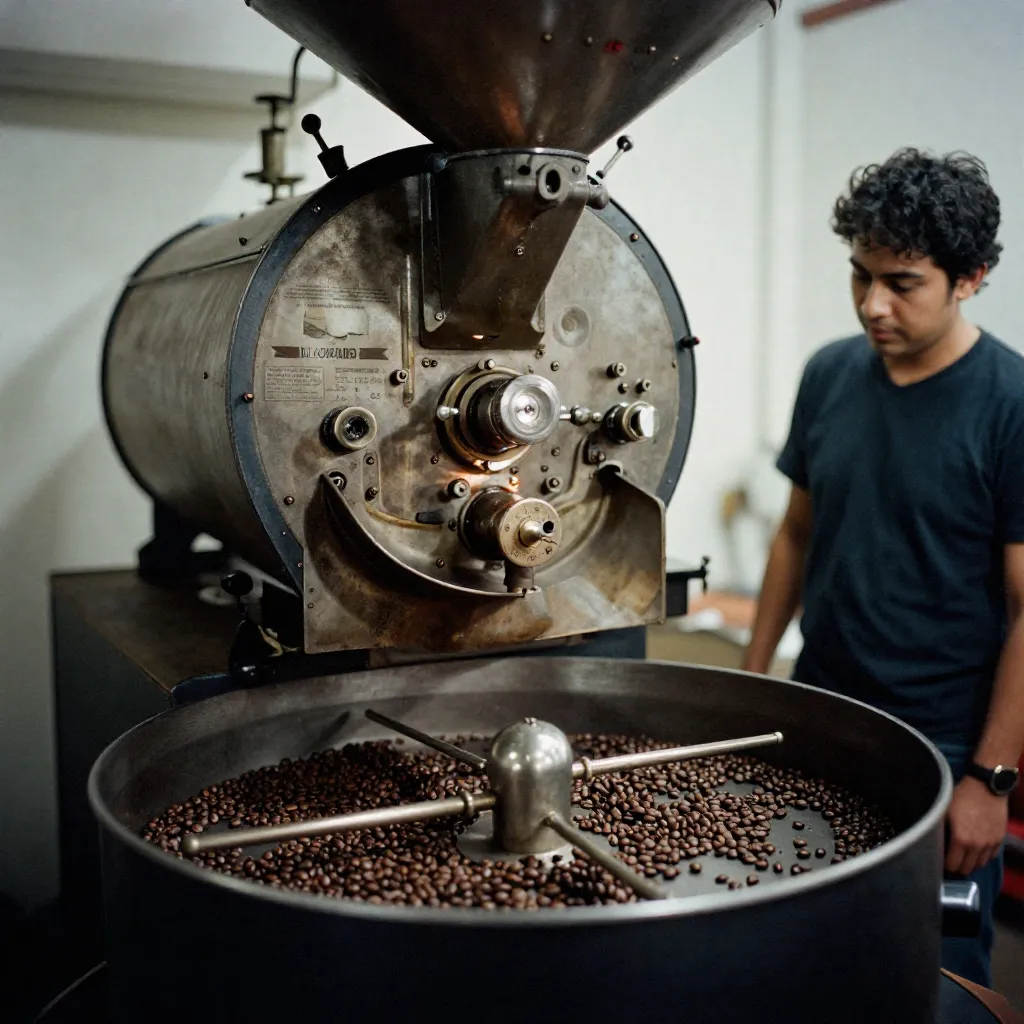 Coffee beans being sorted on a farm