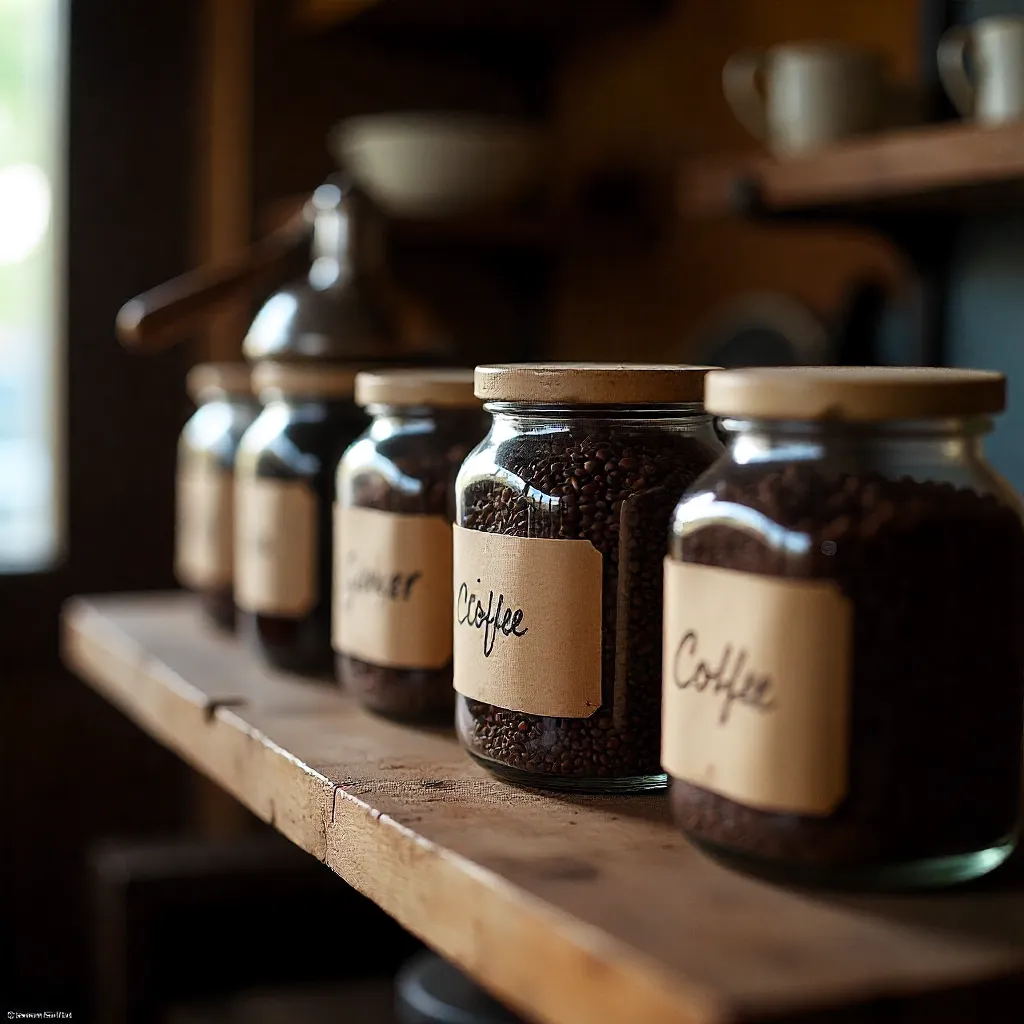Coffee beans during the roasting process showing color transformation